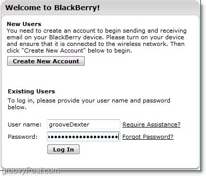 myblaeberry log in